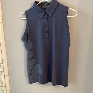 Adidas Blue Button Down Polo Blouse